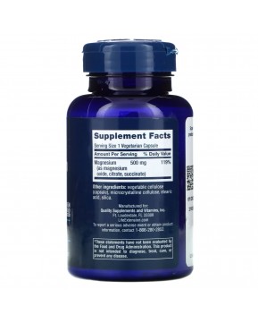 Life Extension, Магний в капсулах, 500 мг, 100 вегетарианских капсул